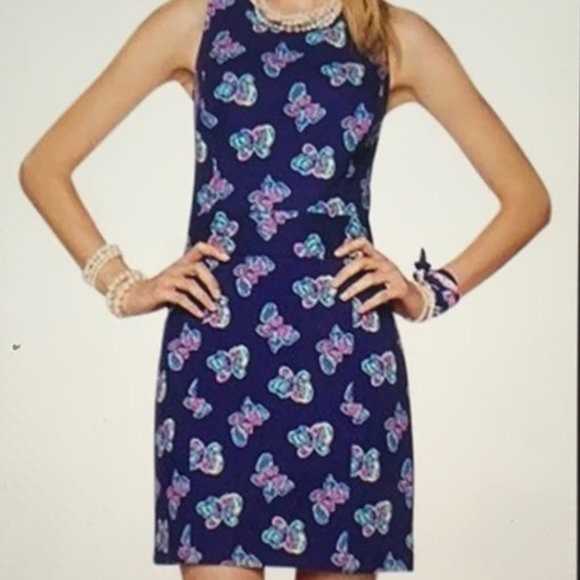 Lilly Pulitzer Navy Butterfly Dress - Picture 1 of 4